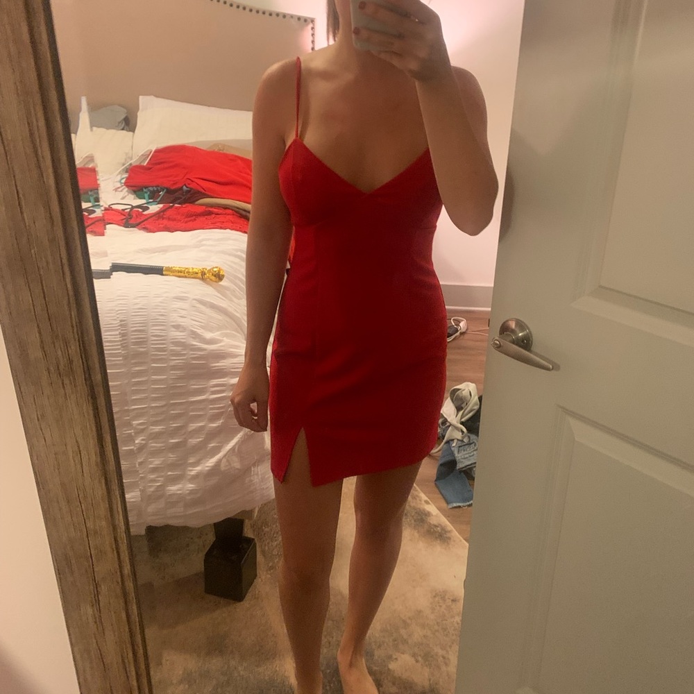 Urban Outfitters Red Slit Mini Dress